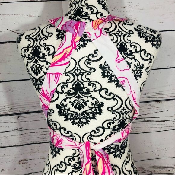 Anthropologie Abel the Label Floral Open Back Halter Maxi Dress White Pink XS - Picture 3 of 6